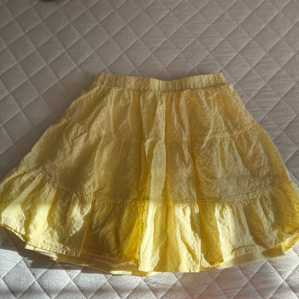 Wild Fable Sunny Yellow Embroidered Skirt